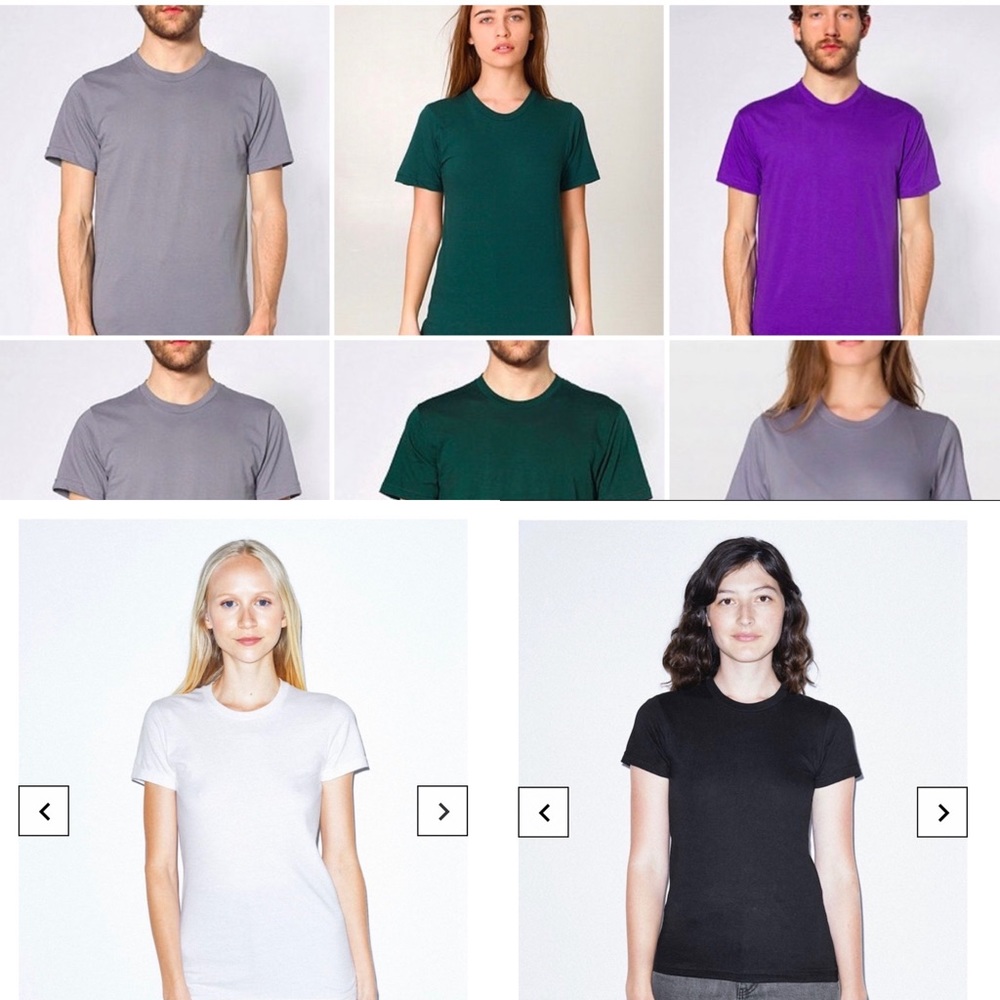 American Apparel💜💚💖bundle of Unisex fitted tees